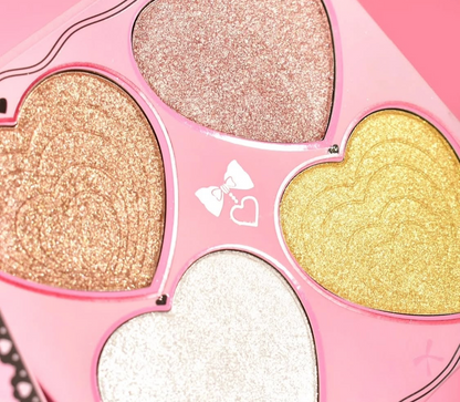 Paleta Sombra, Blush, Iluminador Kevin y Coco