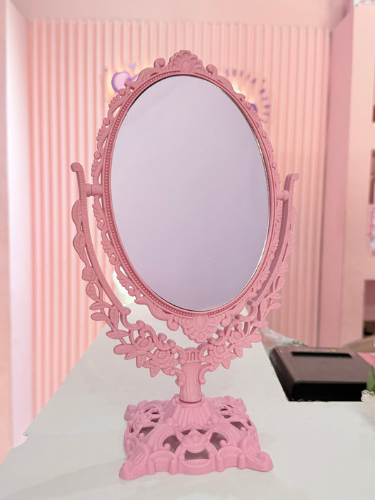 Espejo Vintage Rosa y Blanco